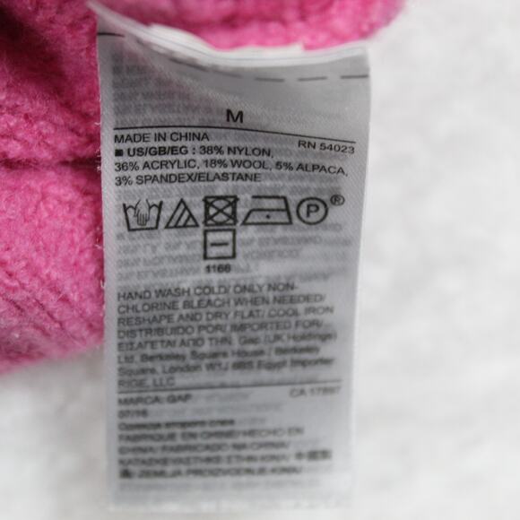 GAP Soft Alpaca Blend Knit Sweater Womens Medium Pink Cozy Y2K Classic - Picture 4 of 6